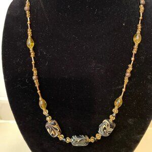 Black and gold Beaded necklace